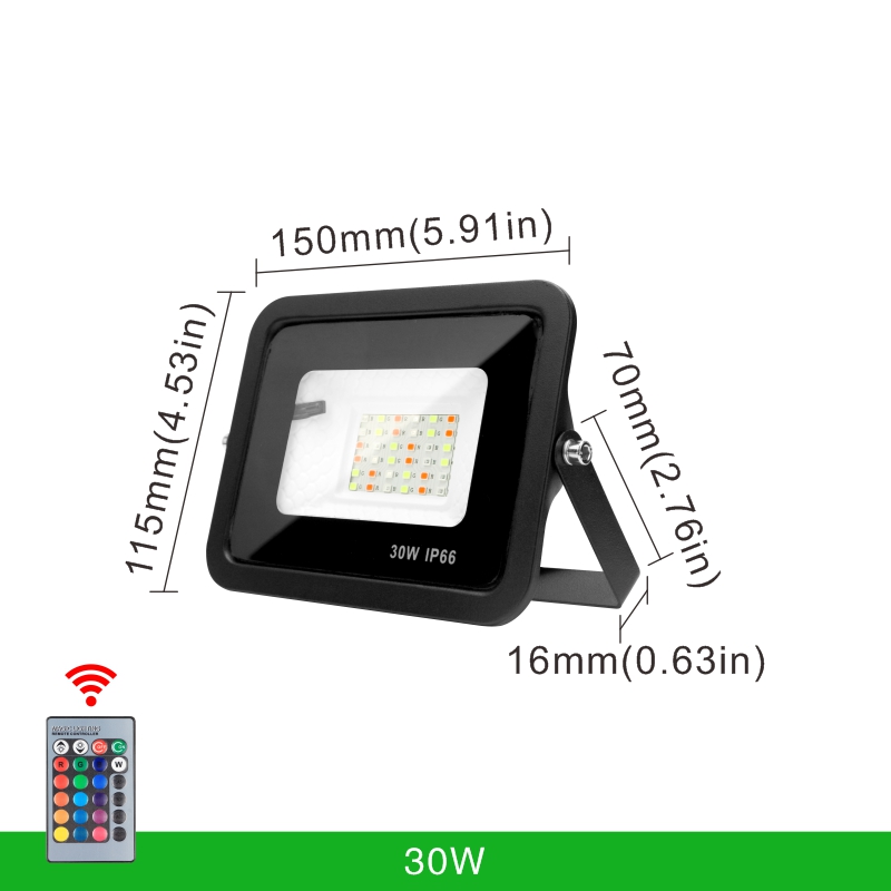 30W 50W 100W RGB Flutlicht Lampe draussen AC220V Garten Beleuchtung Flutlicht Wasserdicht Reflektor LED RGB Scheinwerfer mit Fernbedienung: Blau