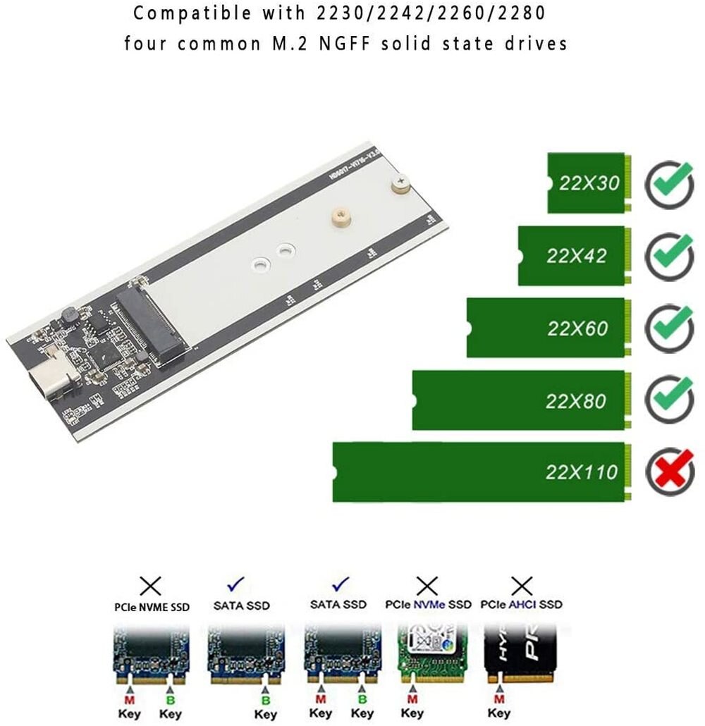 M.2 Sata Ngff Naar Usb 3.1 Type-C Ssd Externe Harde Schijf Gen2 10Gbps Draagbare Solid State Drive hdd Behuizing Adapter Voor Laptops