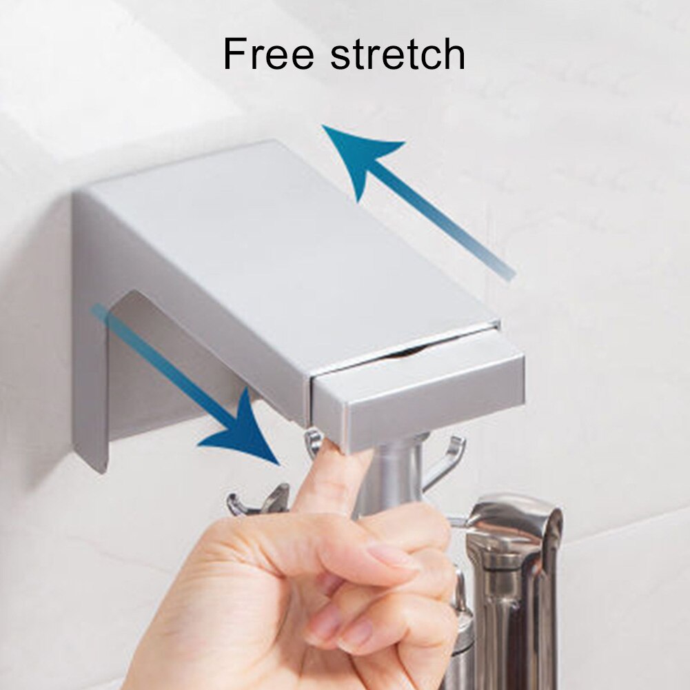 360 Degrees Rotated Kitchen Hooks Self Adhesive 6 Hooks Door Hook Hanger Hanging Rack Bathroom