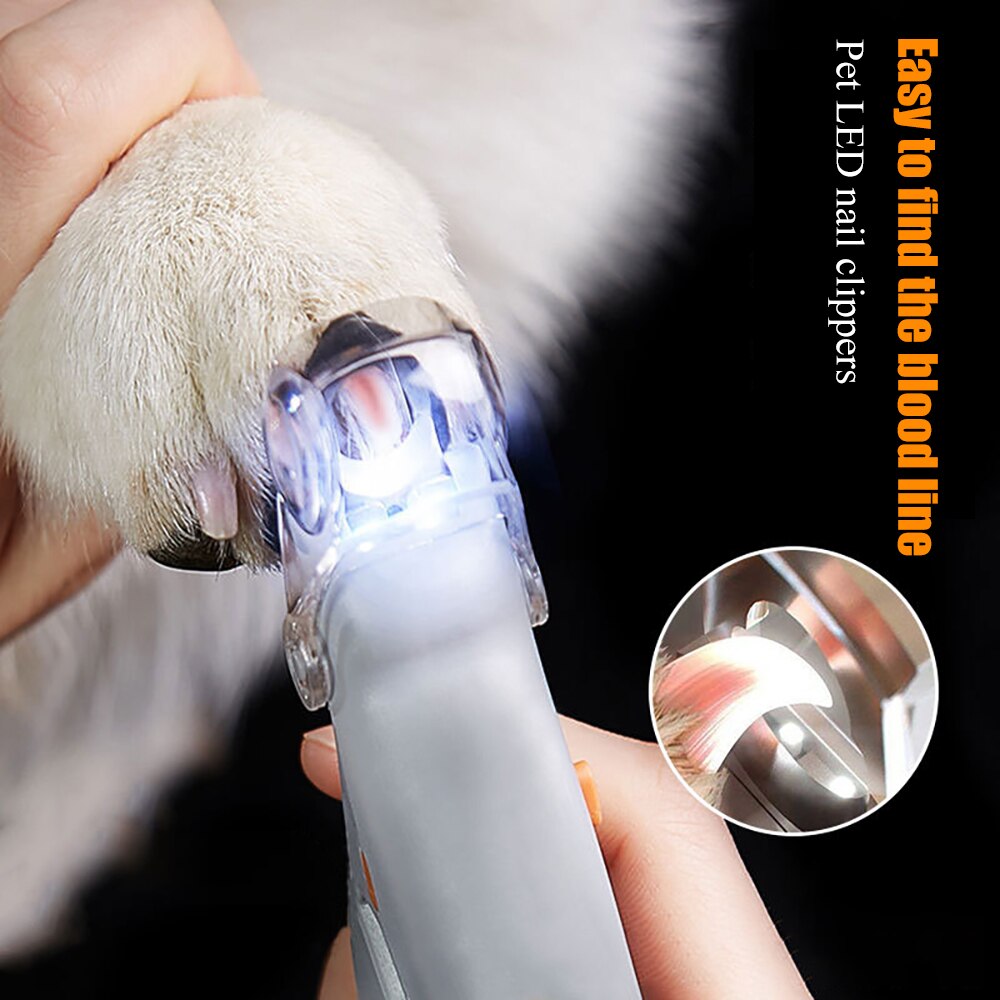 Dog Nail Clippers Light Pet Nail Clipper Scissors Electric Pet Nail Clipper LED Light Nail Trimmer For Pets Dog Cat