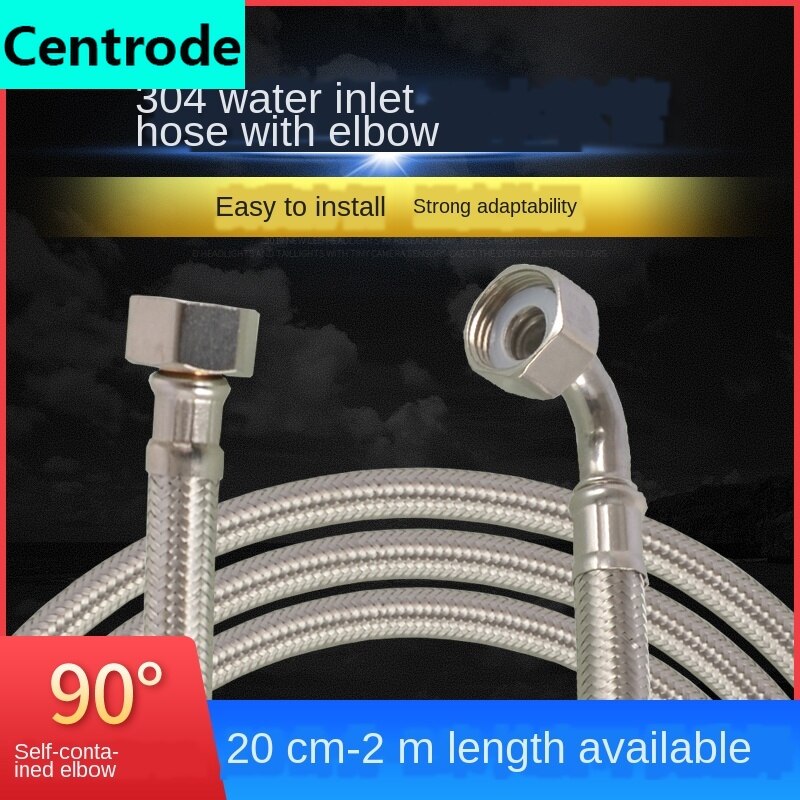 Unilateral articulated elbow 304 stainless steel braided hose water heater toilet angle valve faucet cold water inlet pipe
