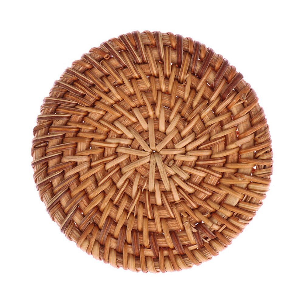 Ronde Natuurlijke Rotan Isolatie Onderzetters Cup Mats Bowl Pad Handgemaakte Placemats Keuken Decoratie Accessoires: Rattan 8cm