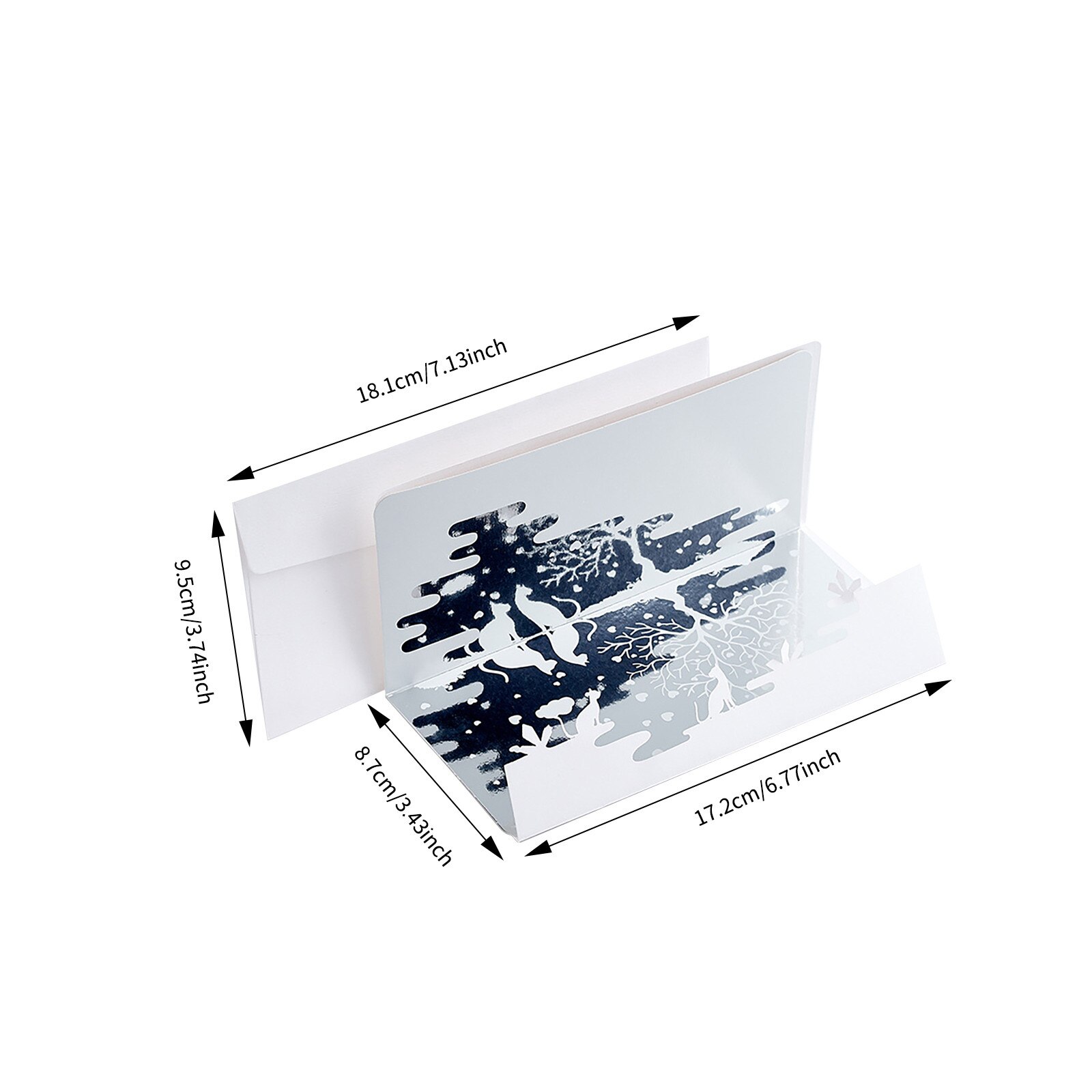 Mirror Greeting Card Double-layer Stereo Card Literary Hollow Greeting Card For Birthday Valentine' Day Party Wedding Decoration