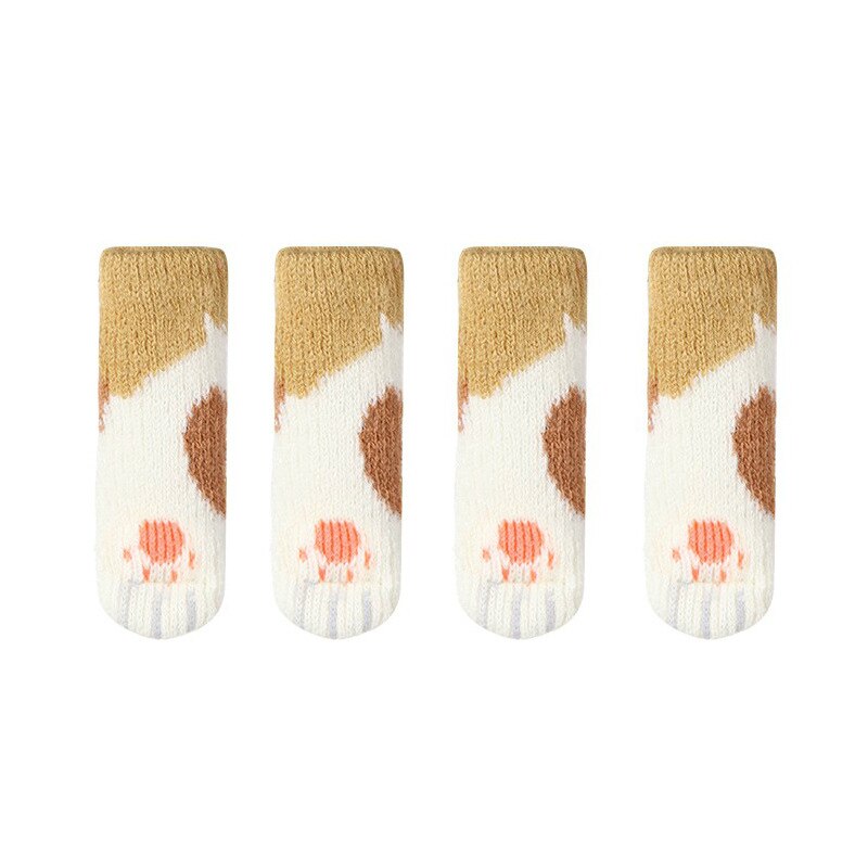 Calcetines antideslizantes para patas de gato, protectores para patas de Silla, para muebles, decoración del hogar de dibujos animados, 4 Uds.: MULTI