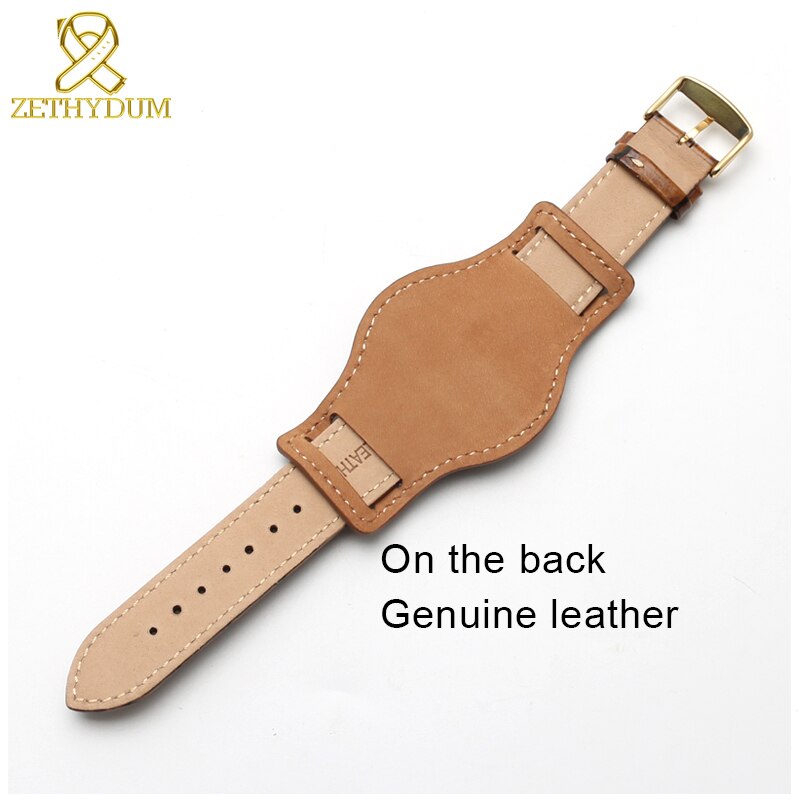 Lederen Armband 18 Mm 20 Mm 22 Mm Herstellen Van Horloge Riem Heren Horlogeband Met Mat Horloges Band Bamboe Graan polsband