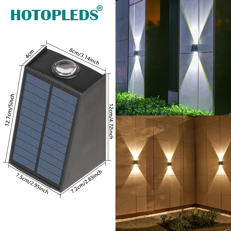 2 led solcelledrevne utendørslamper, vanntett atmosfærebelysning, dekorativ vegglampe for hage, veranda, balkong, gangvei, campingdeko: Oransje