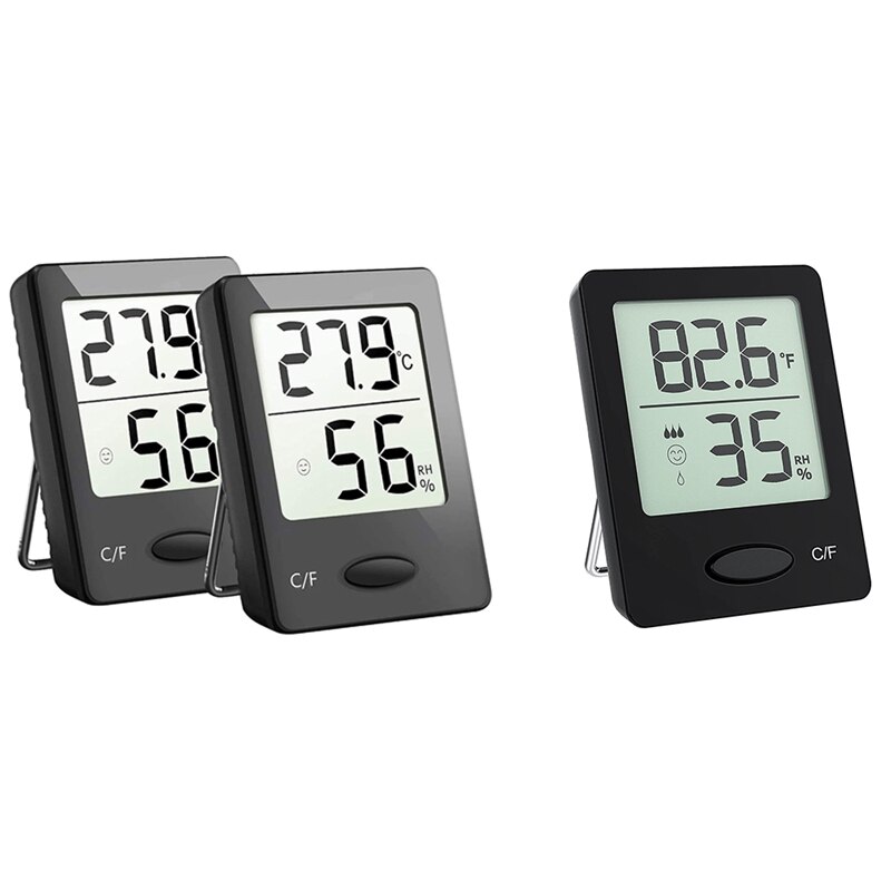 Humidity Gauge, Room Thermometer Hygrometer, Mini Size Indoor Thermometer with Air Comfort Indicator, Black