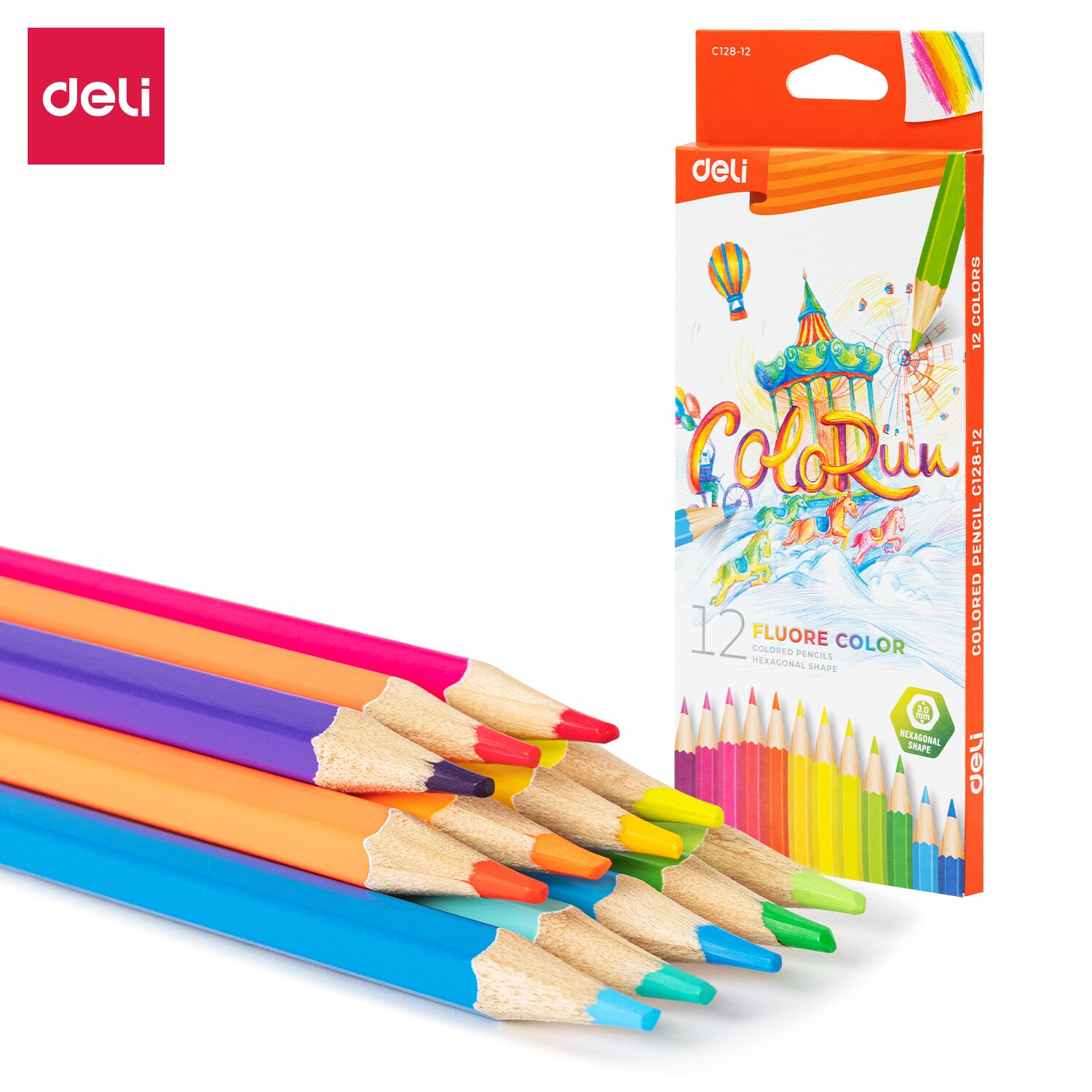 Deli 12 Colors Colored Pencil Durable Refill Students Painting Tool Drawing Stationery Colored Pencils For Art Supplies