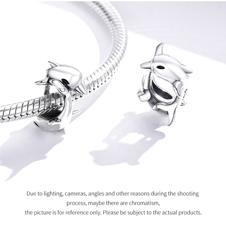 Puur Zilver 925 Sieraden Dier Dolfijn Charm Kralen Originele 3 Mm Snake Armband Vrouwelijke Productie