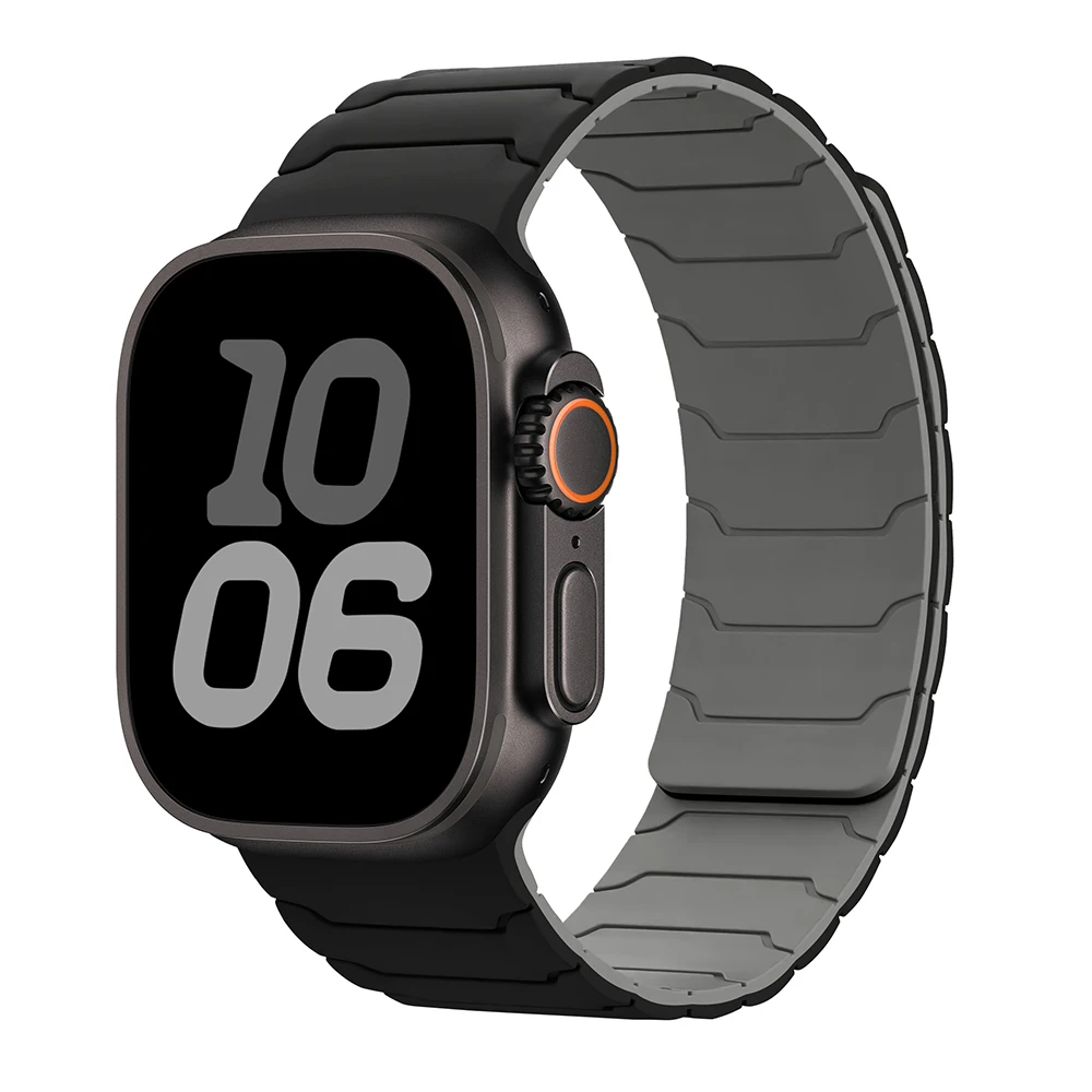 Correa para Apple Watch ultra 2 Band 49mm 45mm 44mm 40mm 42mm 46mm 41mm 38mm pulsera magnética de silicona IWatch Series 10 SE 9 8 7: Blue White / 12 mm