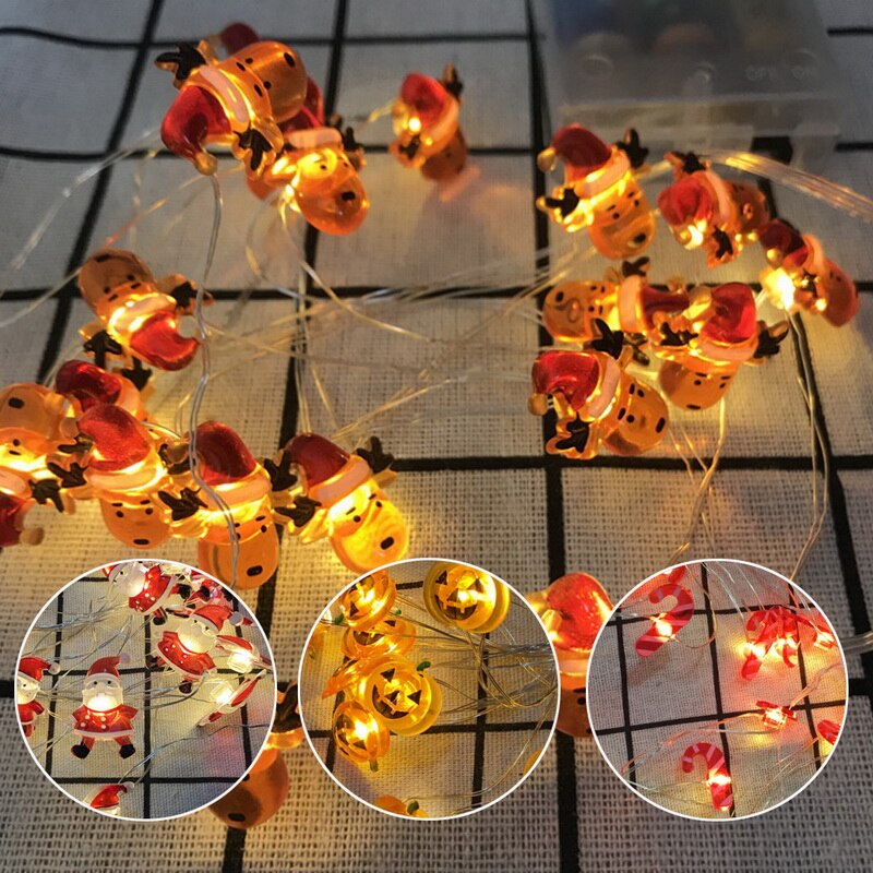 Christmas Decoration Outdoor Waterproof String Light Deer Snowman Snowflake Copper Wire Christmas Day String Lights 2M 20 Lights