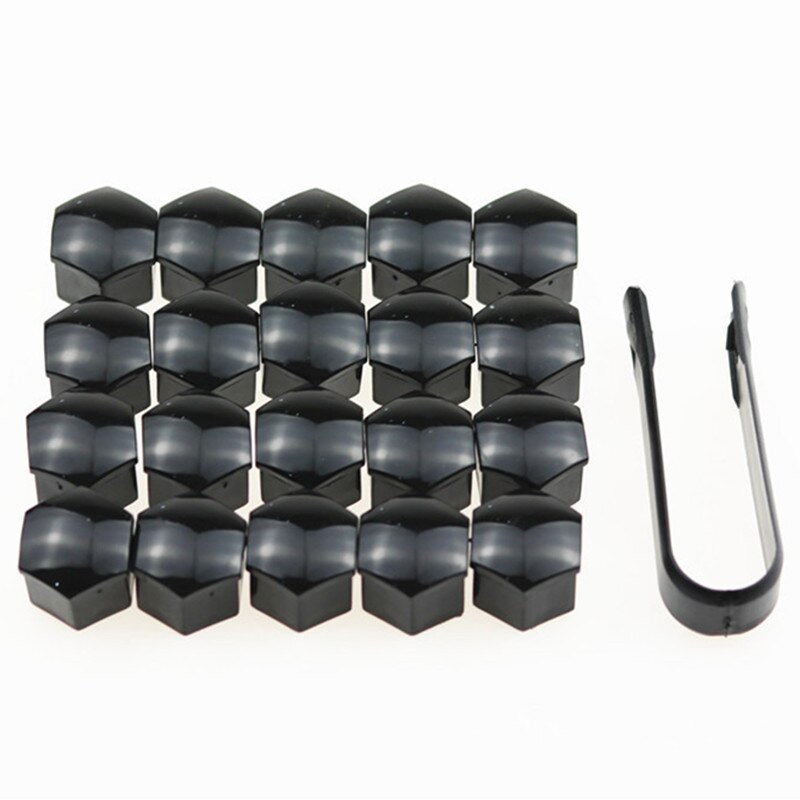 17mm 20Pcs/lot Wheel Lug Bolt Center Nut Covers Caps For Skoda octavia a5 a7 1 rapid fabia yeti superb accessories: Black