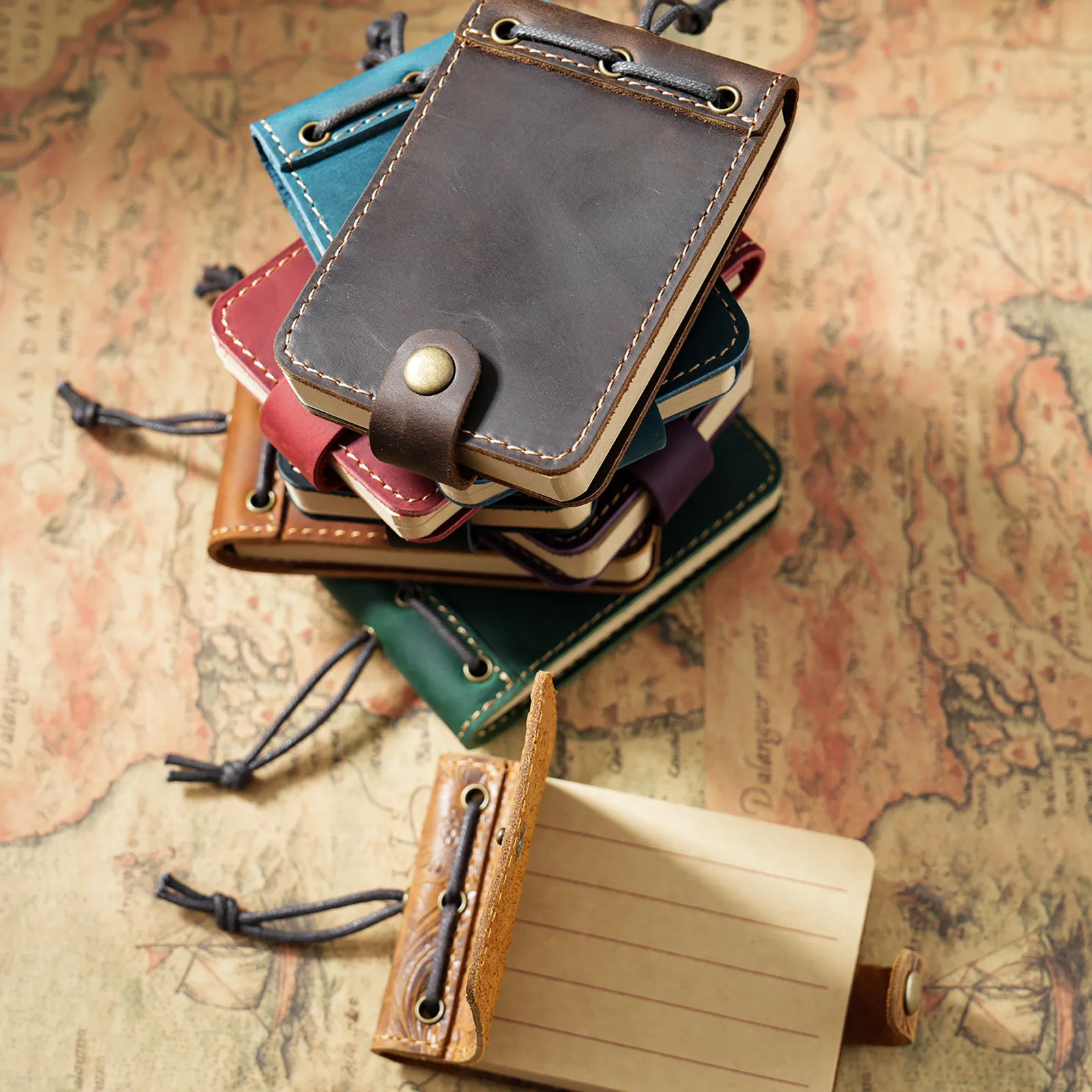 Vintage handgemaakte mini notebook planner echt leer retro schattig dagboek dagboek draagbare notitieblok schetsboek organisator briefpapier