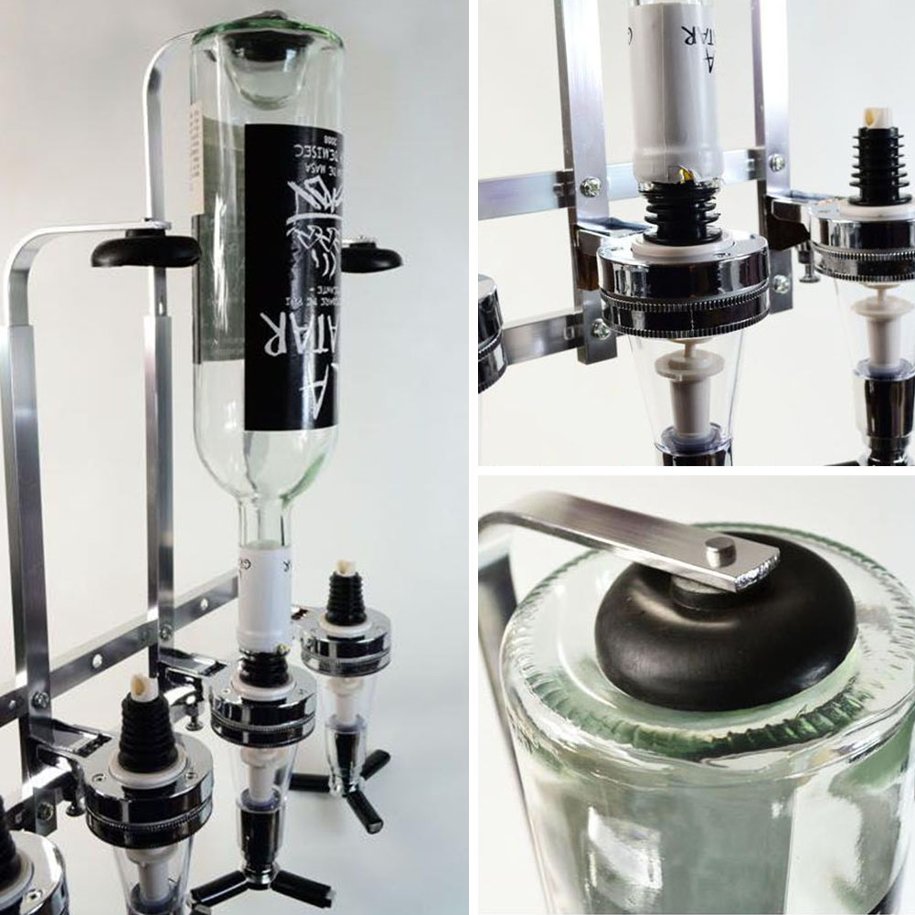 4 Spring-Loaded Accessories Wall Mounted Station Beer Wine Dispenser Bottle Holder Bar Drinking Pourer Home Cocktail Racks Tools