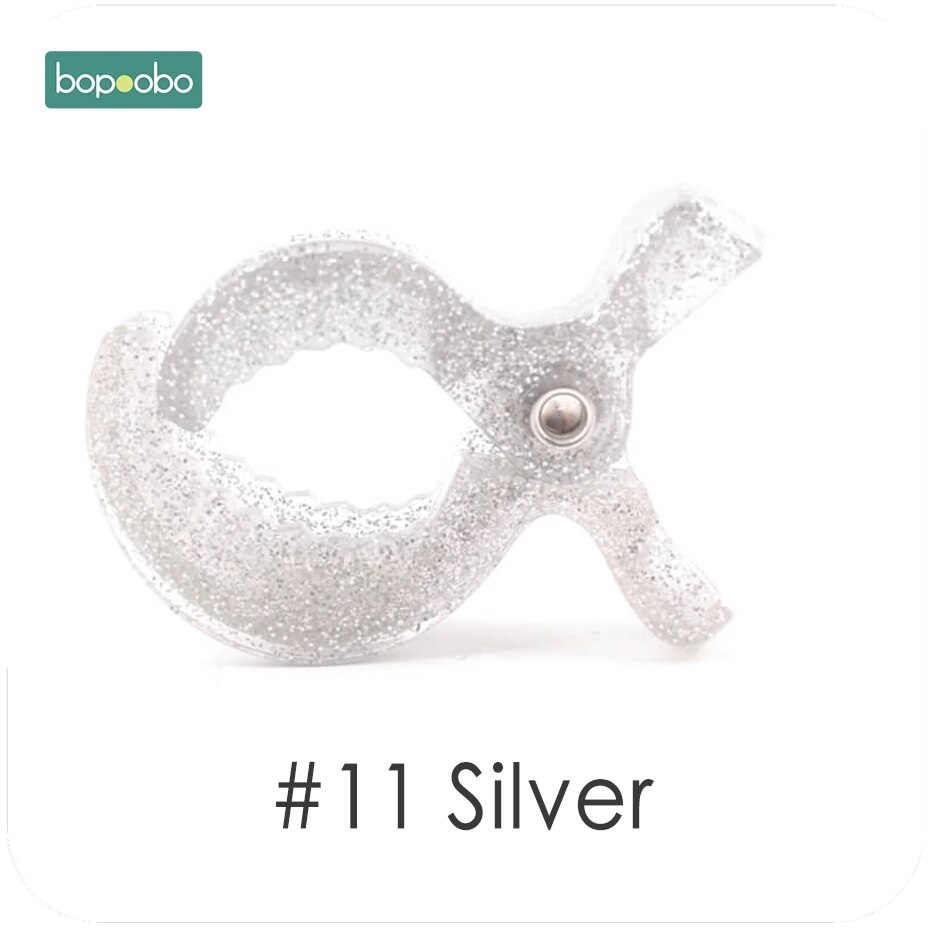 Bopoobo 6pc baby lek gymtillbehör färgglada bilbarnstol leksakslampa barnvagn barnvagn pinnar till krok täcka filt klämmor baby bitring: Silver barnvagn cip