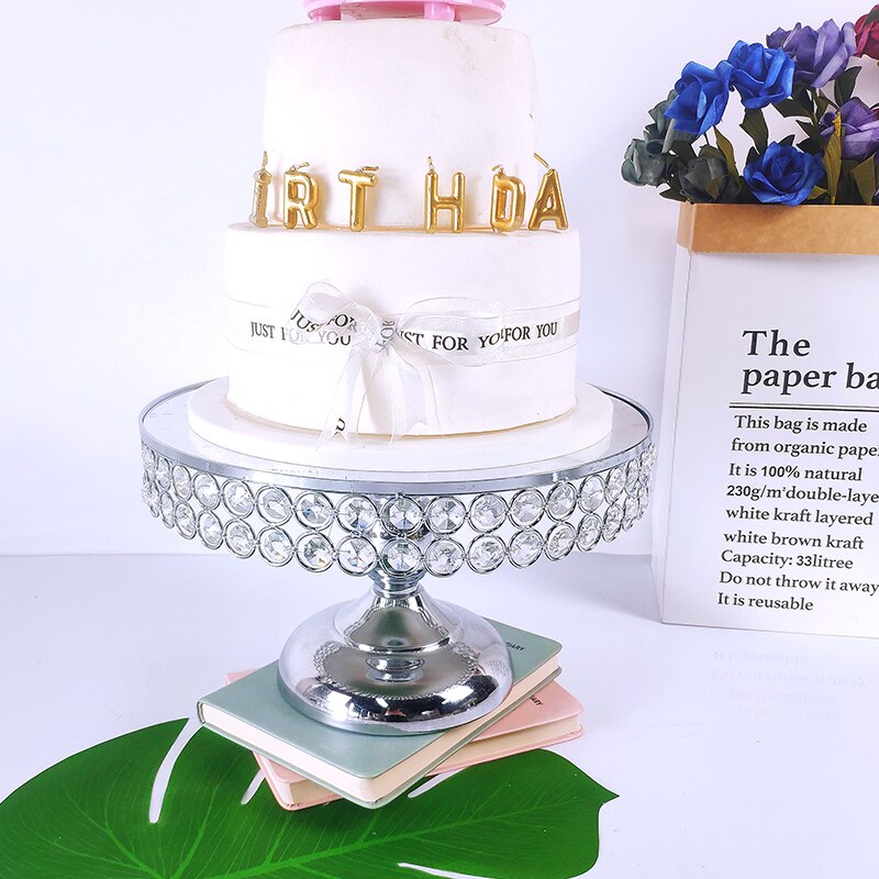 Zilveren Spiegel Metalen Ronde Cake Stand Bruiloft Verjaardag Party Dessert Cupcake Voetstuk Display Plaat Home Decor