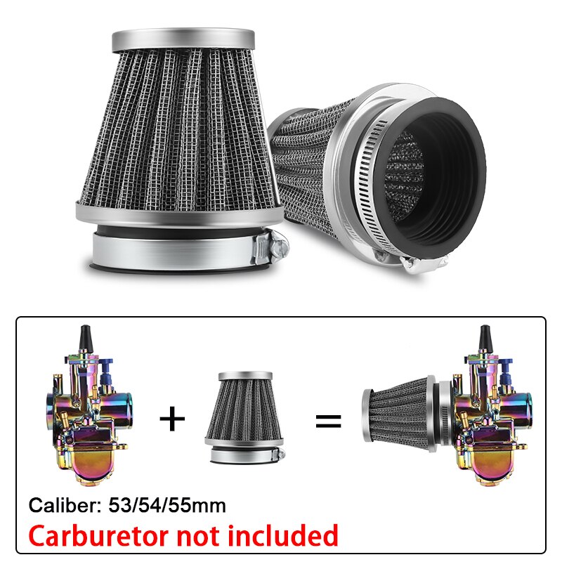 53 54 55 motorcykel luftfilter rundt metal luftrenser skum til hnoda
