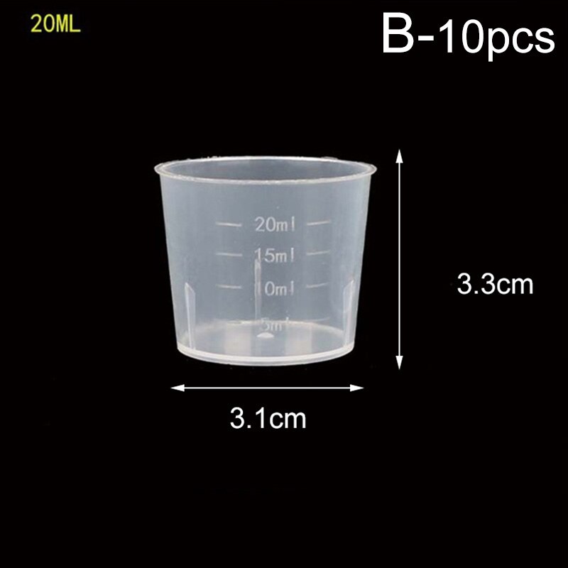 20ml/30ml/50ml/300ml/500ml/1000ml Clear Plastic Graduated Measuring Cup for Baking Beaker Liquid Measure Jug Cup Container: B-10pcs