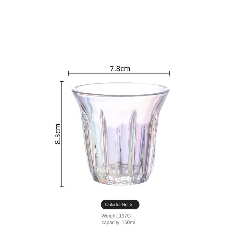 Taza blanca australiana de 100ml-200ml, taza de café Simple, Espresso blanco plano, clásica, Retro, rayas verticales: 160ml - colorful