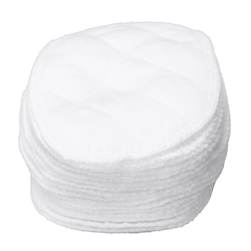 20 almohadillas de pecho Ultra cómodas lavables de algodón Extra absorbente para bebé, blanco: Default Title