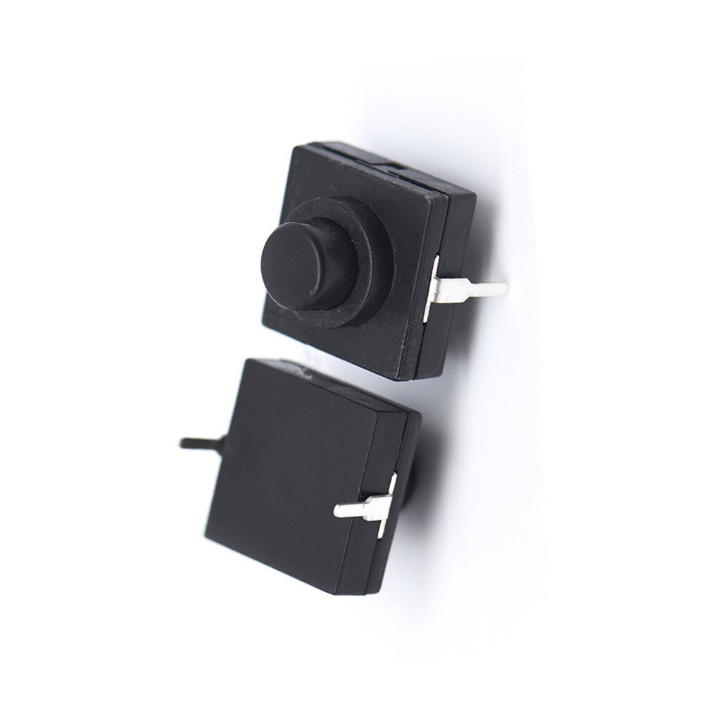 50PCS/LOT Flashlight Switch Button Switch 12 * 12 * 9.4mm Flashlight 2 Foot Switch Self-Locking Switch 12*12*9.4