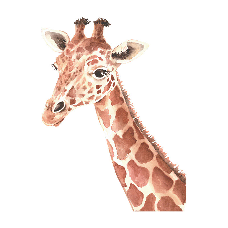 Cartoon Giraffe Head Wall Stickers for Kids Room Bedroom Decoration Rridge Decorative Sticker Removable Vinyl Decals Home Decor