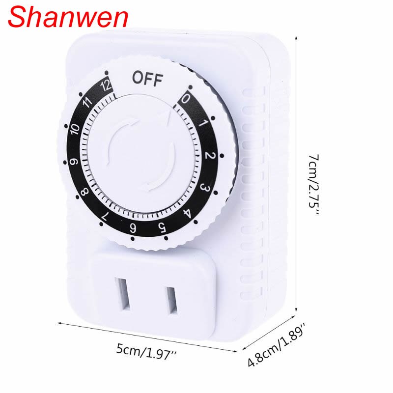 AC 110V 12 Hour Mechanical US Plug Switch Timer Socket for Home Appliances Control Motorcycle Charging Timer 10A 1200W