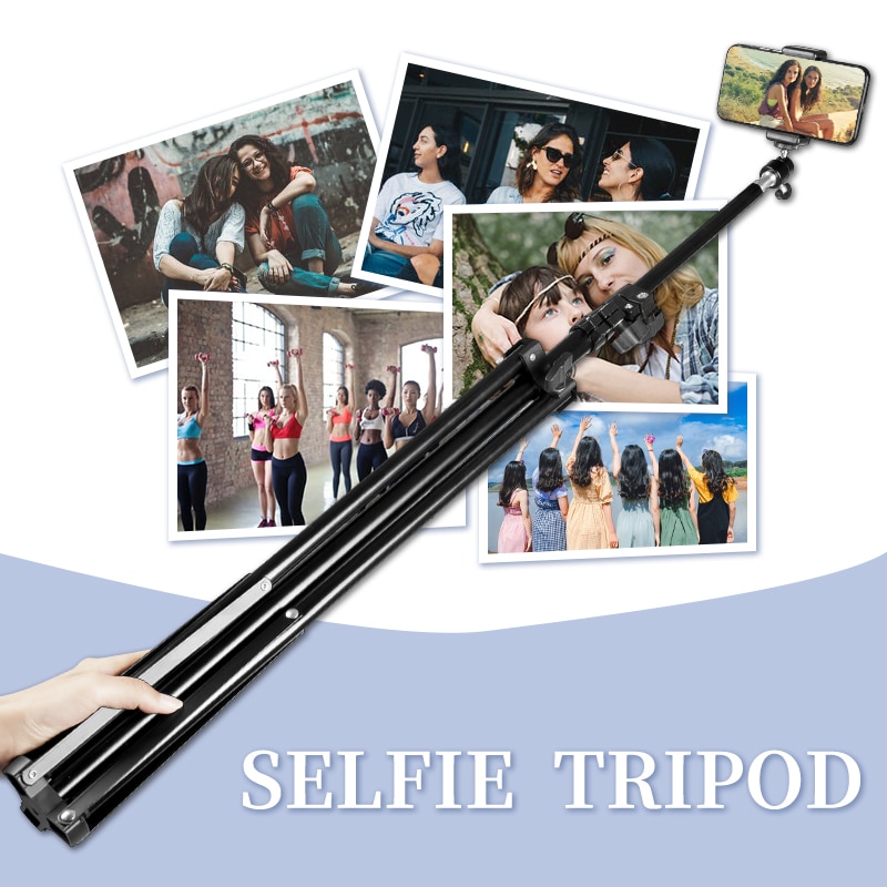 1/4 Screw Head Selfie Stick Tripod Extendable Tripod Stand with Bluetooth Remote for Digital Camera Phone Heavy Duty Aluminum