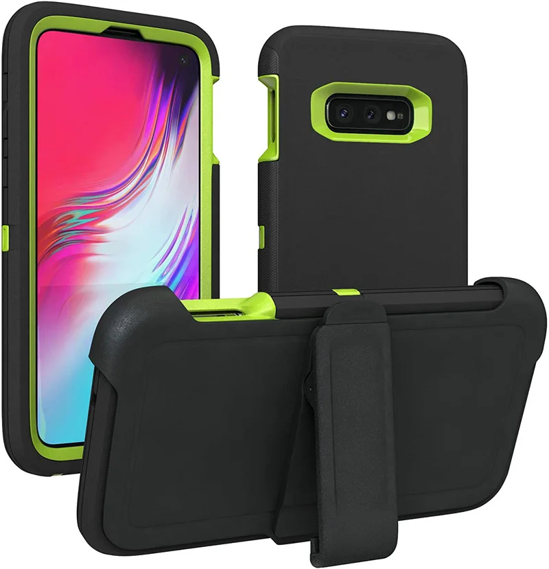 Étui de luxe pour Samsung Galaxy S8 S9 S10 Plus S10E Note 8 9 10, coque rigide antichoc, armure lourde, Otter Defender: Microfibre / GRIS