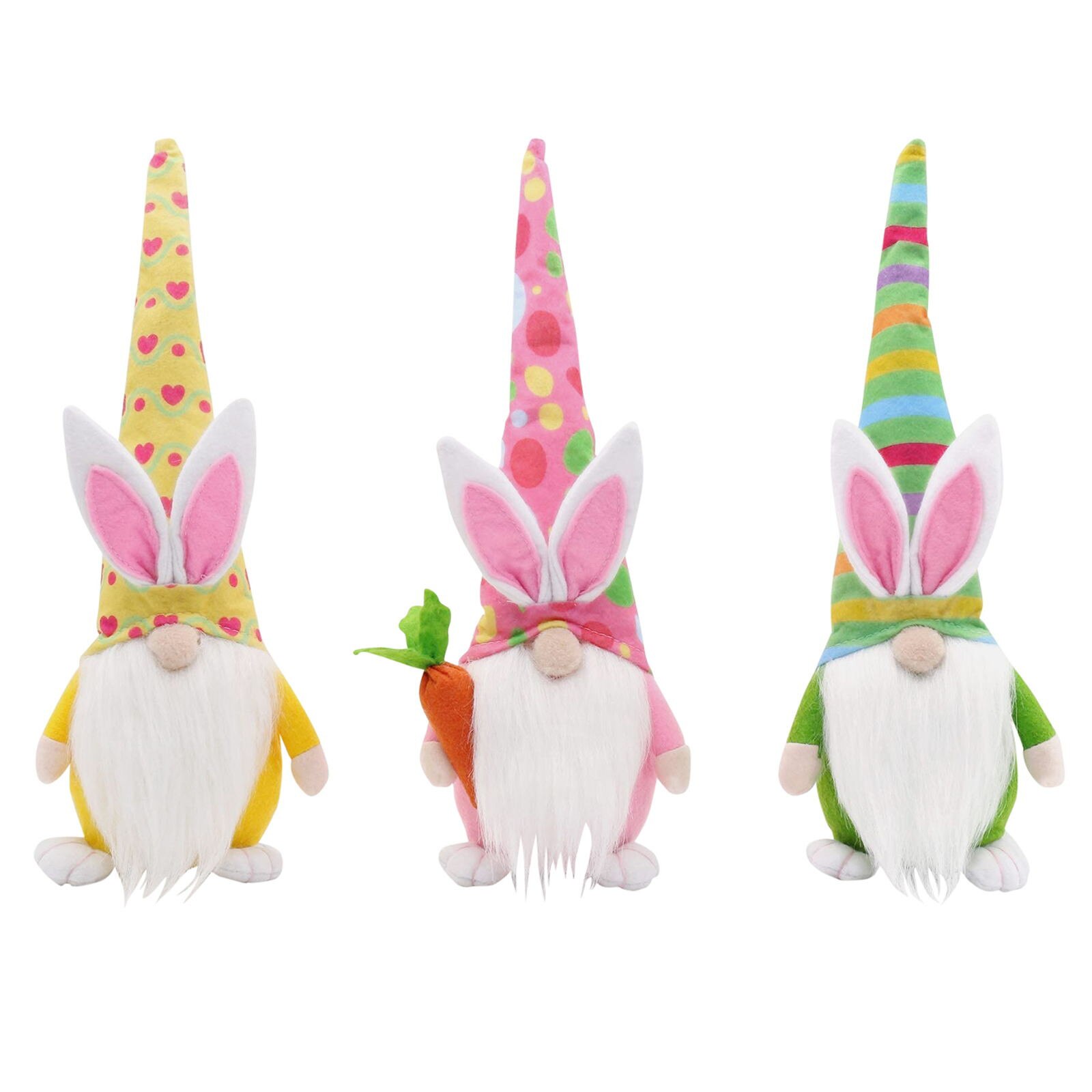 Easter Bunny Carrot Dwarf Faceless Doll Decoration Home Decorations 3pcs Simulation Decoration Home Party Accessories: Default Title