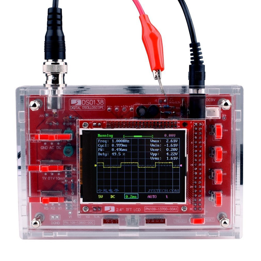 DSO138 2.4 Inch TFT Digital Oscilloscope 1Msps Real Time Sampling Rate Assembled Welded/DIY Parts Kit/Acrylic For Shipper