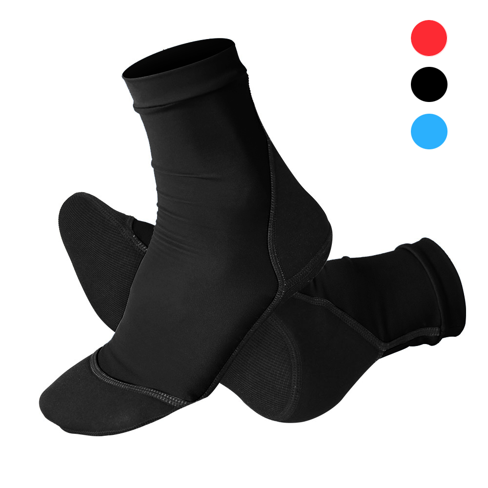 Calcetines de aleta de neopreno para playa, voleibol, fútbol, parte superior fina de poliéster, suelas de neopreno de 1,5mm, zapatos de agua con protección solar
