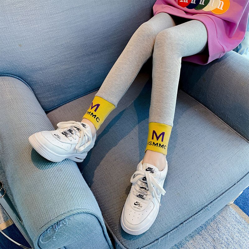 Nuovi Leggings in cotone 2022 per bambini pantaloni a matita Skinny per bambini primavera Leggings a fondo tinta unita autunno abbigliamento per ragazze 8Y