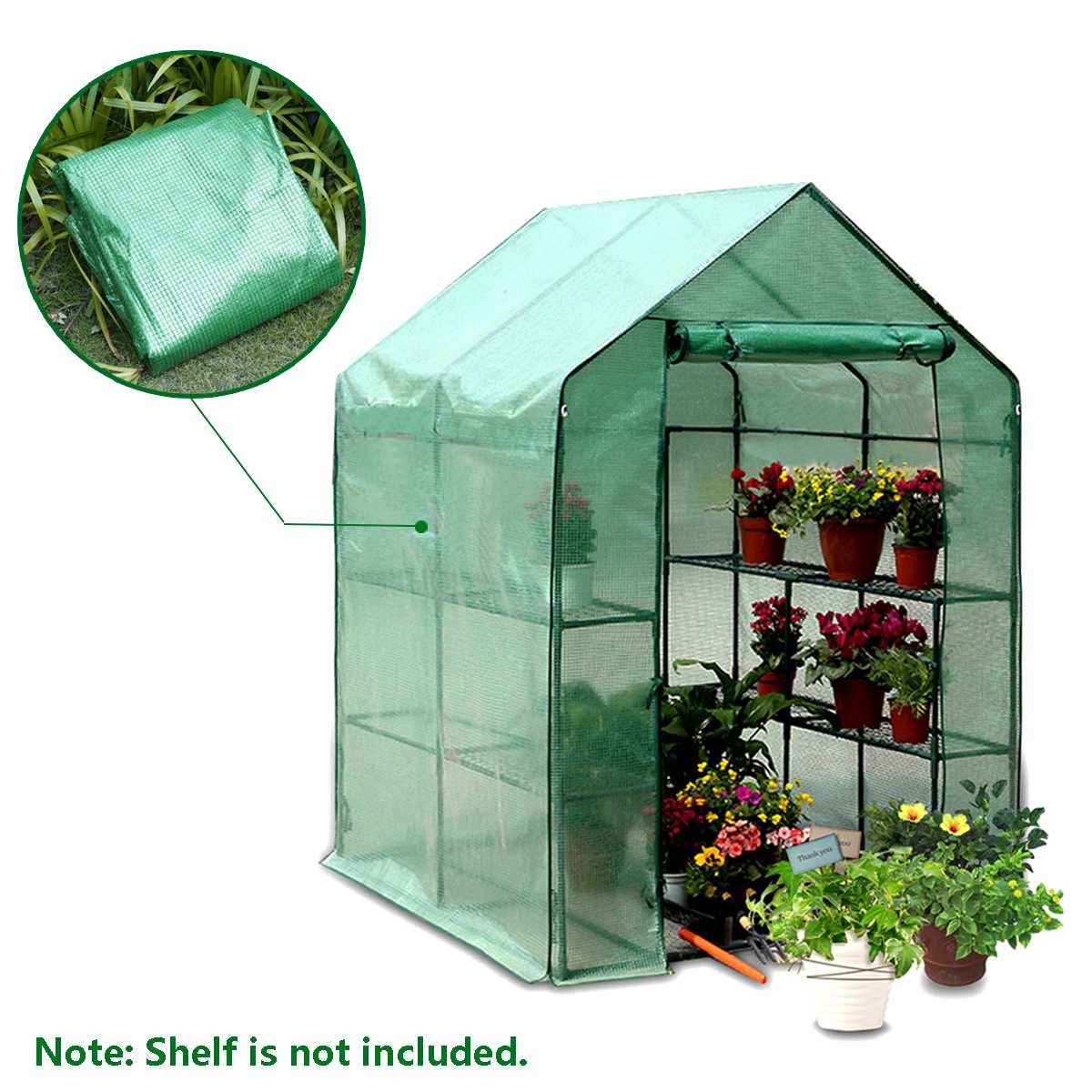 PVC Greenhouse Cover Without Frame Shelf Durable Garden Flower Plant Warm Shelf Shed Greenhouse Mosquito Aphids Protect Cover