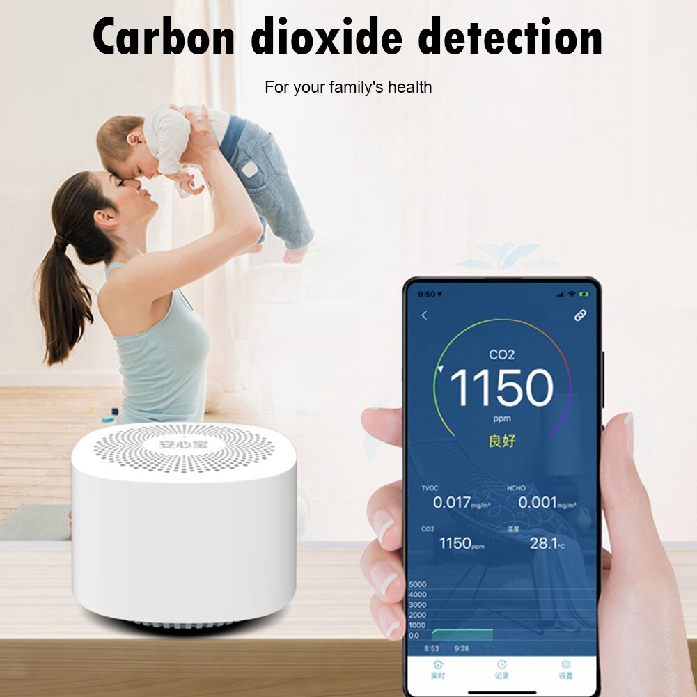 Digitale CO2 Hcho VOC Detektor Formaldehyd Kohlendioxid Sensor Luft Monitor Wifi Home Automation Warnung Alarm Detektor