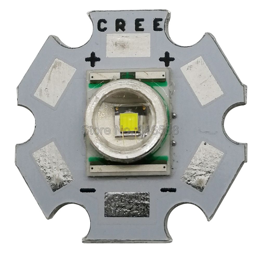 10x cree xlamp xre xr -e 3w high power led lysemitter perle  on 16mm / 20mm pcb heatsink hvit varm hvit rød grønn blå gul