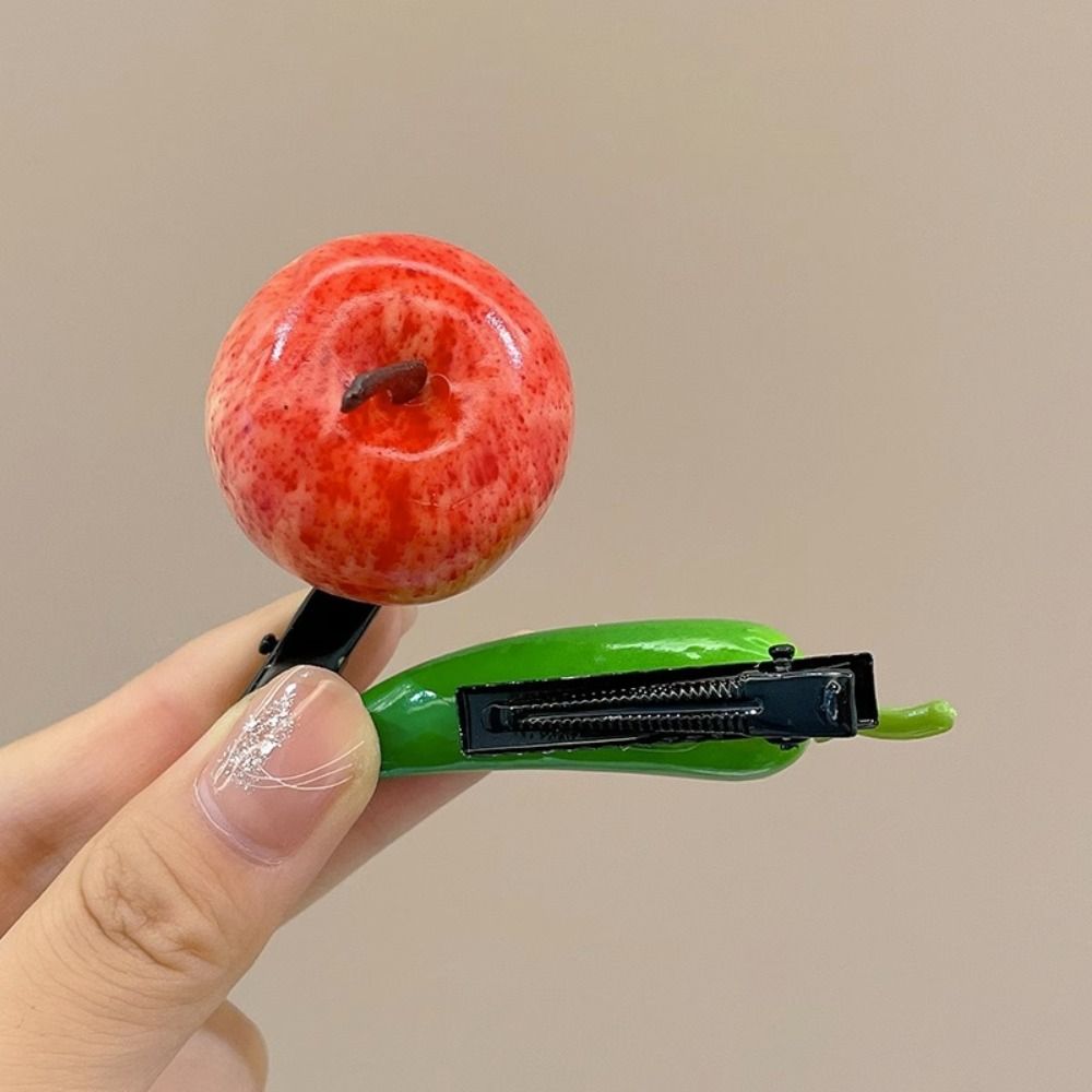 Pinzas para el pelo de frutas para niña, horquillas de cereza y fresa, pasadores laterales Kawaii, accesorios para el cabello, 1 piezas