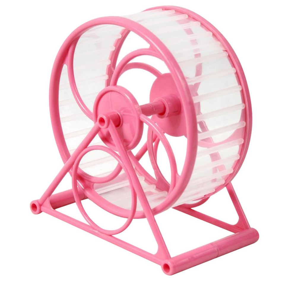 Skyzone Silent Spinner Wheel, 18 cm loopwiel met verstelbare standaard voor gekooide dwerg Syrische hamster, gerbils en andere kleine dieren