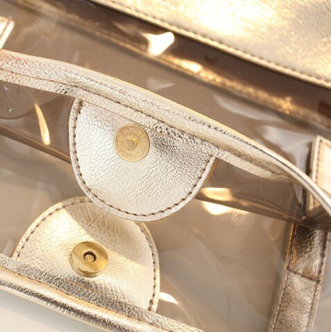 Zomer Vrouwelijke Tas Handtas Mode Transparante Strand Broodje Moeder Tas Jelly Schoudertas Gratis Masker 1Ps