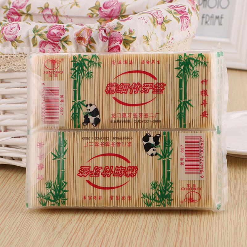 Familie Restaurant Accessoires Fruit Enkele Sharp Tooth Sticks250PCS / Box Bamboe Tandenstoker Wegwerp Natuurlijke Tandenstokers