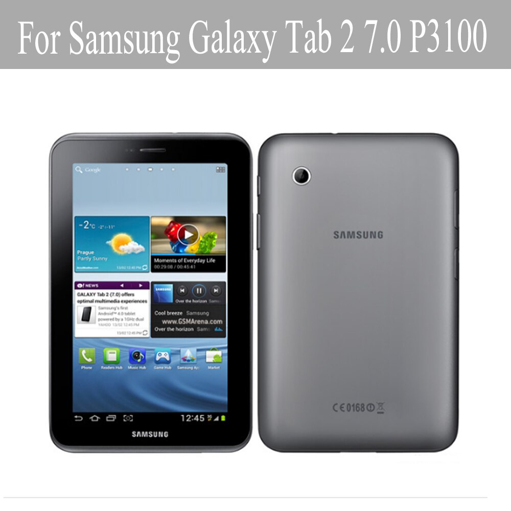 For Samsung Galaxy Tab 2 7.0 Tablet Case For P3100 7.0" MUltra-Slim PU Leather Flip Protective Cover Solid color Soft Shell