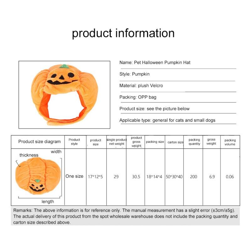 zwierzę domowe halloweenowej dyni z kapeluszem Miś ubrany jak tiara kot odsłonięte uszy kot nakrycia głowy artykuły dla zwierząt świąteczne dekoracje 17*12*5cm