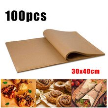 100 PCS Parchment Paper Sheets Precut Unbleached Baking Paper Non-Stick Cookie Sheet Paper Air Fryer Pad Paper