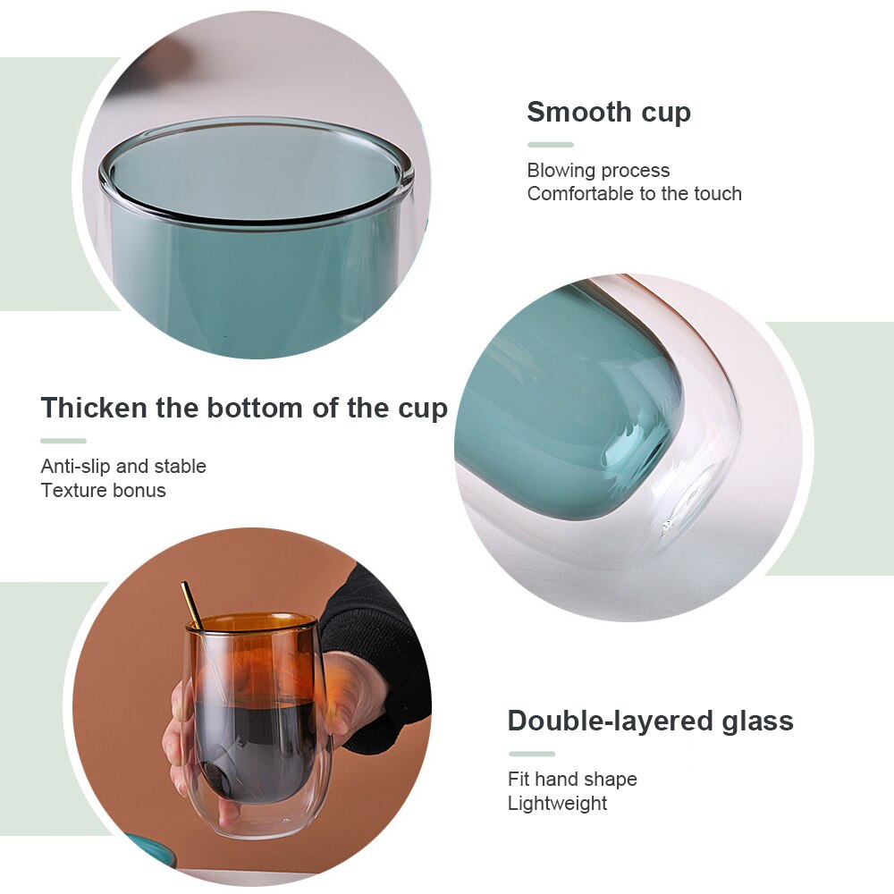 Transparent glas kopp kaffekannor behållare borosilikat färg glas kopp middag