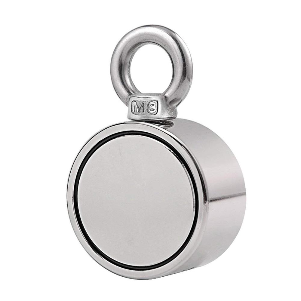 Kaksipuolinen voimakas neodyymimagneetti iso magneetti vahva pelastusjokikalastusmagneetit rengaskoukku pysyvä imanes