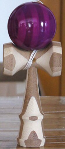 18.5cm bambus pu maling træ kendama bolde dygtig jumbo kendama snor udendørs jonglere spillebold legetøj til: Grå