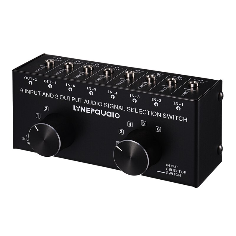 Umschalter 6 in 2 aus oder 2 in 6 Kopfhörer Lautsprecher Schalter Heraus Stereo Klang Quelle Signal Auswahl Schalter, Schnittstelle mit 3,5mm Des