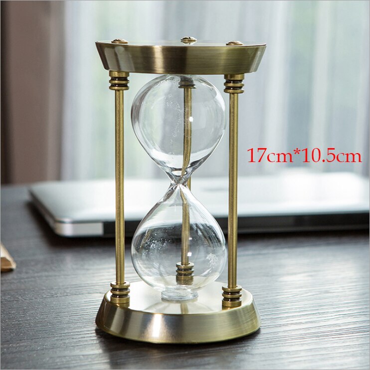 Metal Hourglass Empty Sand Watch Birthday Christmas Valentine's Day Wedding Home Decoration Kitchen Timer: 17cm hourglass
