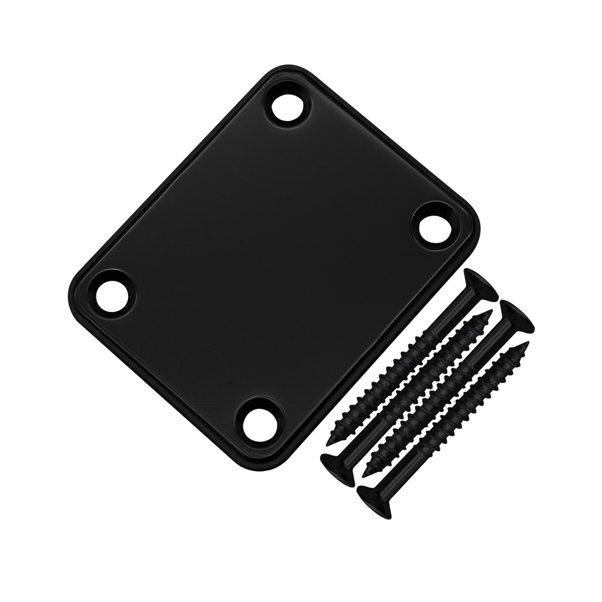 Metal Neck Plate Guitar Neck Joint Plate &amp; mounting Screws guitar Parts Chrome Black Choose: black