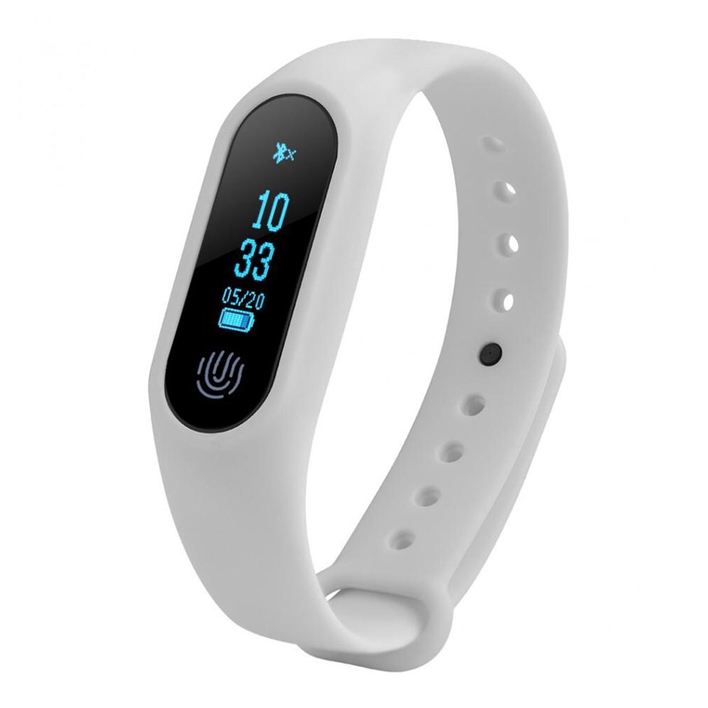 0.42 Inch OLED Screen APP Message Reminder Smart Watch Fitness Tracker Heart Rate Monitor Smart Wrist Watch: white
